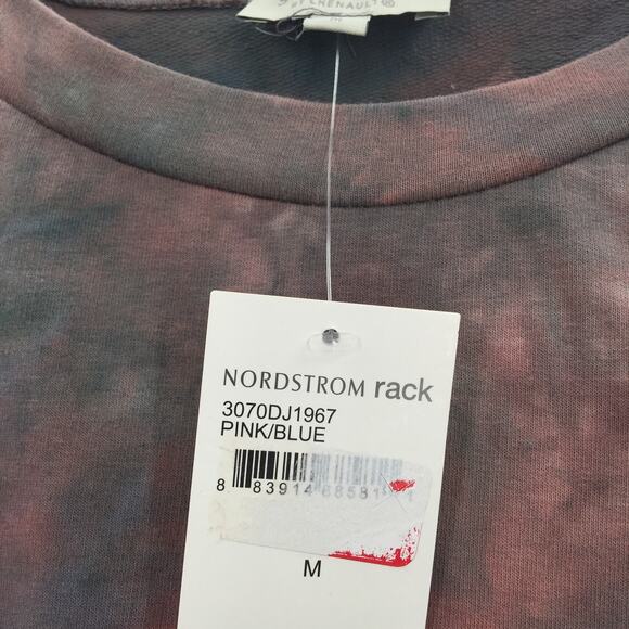 Status By Chenault Pullover Sweatshirt Crew Neck TYe Dye Pink/Blue SZ Medium - Picture 5 of 7